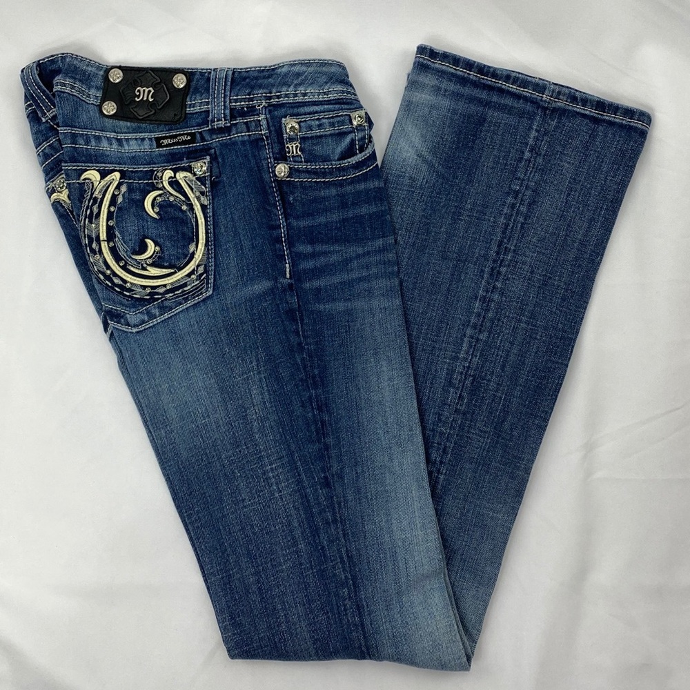 Miss Me Boot Cut Horse Shoe Pretty Pocket Jeans